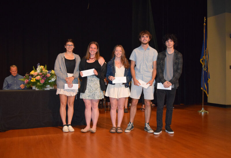 2022 Bill and Esther Levy Scholarship Fund award recipients (left to right): Taylor Williams, Taylor Garland, Maya Gove, Jack Martin, William McCarthy (Courtesy photo.)