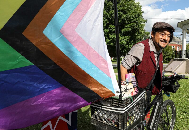 Aaron Almanza attends a Pride event in Claremont. (Photo by Cheryl Senter.)