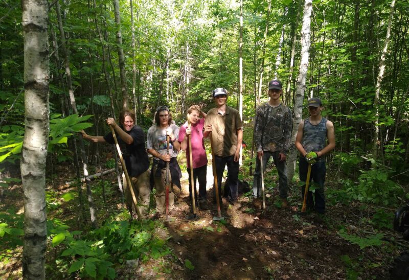 Bethlehem Trails Association is able to continue building a mountain bike skills park in Bethlehem, NH thanks to a grant from the Neil and Louise Tillotson Fund. (Courtesy photo.)