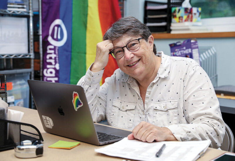 Hershey Hirschkop, executive director of Seacoast Outright, an organization which supports, provides services and advocates for LGBTQ+ kids and their families and offers community training and education. (Photo by Cheryl Senter.)